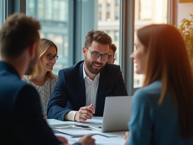 Unser engagiertes Team arbeitet gemeinsam in einem modernen Büro